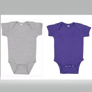 Marky G 2 pack Rabbit Skins 4400 newborn -1 HEATHER / 1 PURPLE 100% COTTON.